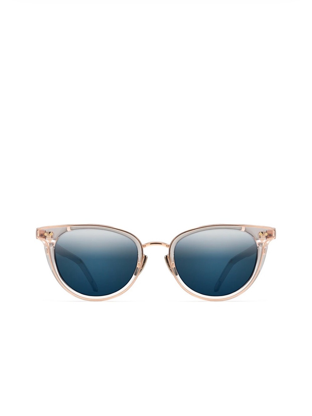 Women's Pink Crystal 129. Clear Punk Frame Sunglasses with Blue Lenses